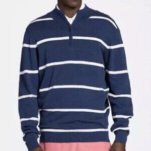 Walter Hagen Clubhouse Mens 1/4 Zip Pullover Sweater Navy White NWT